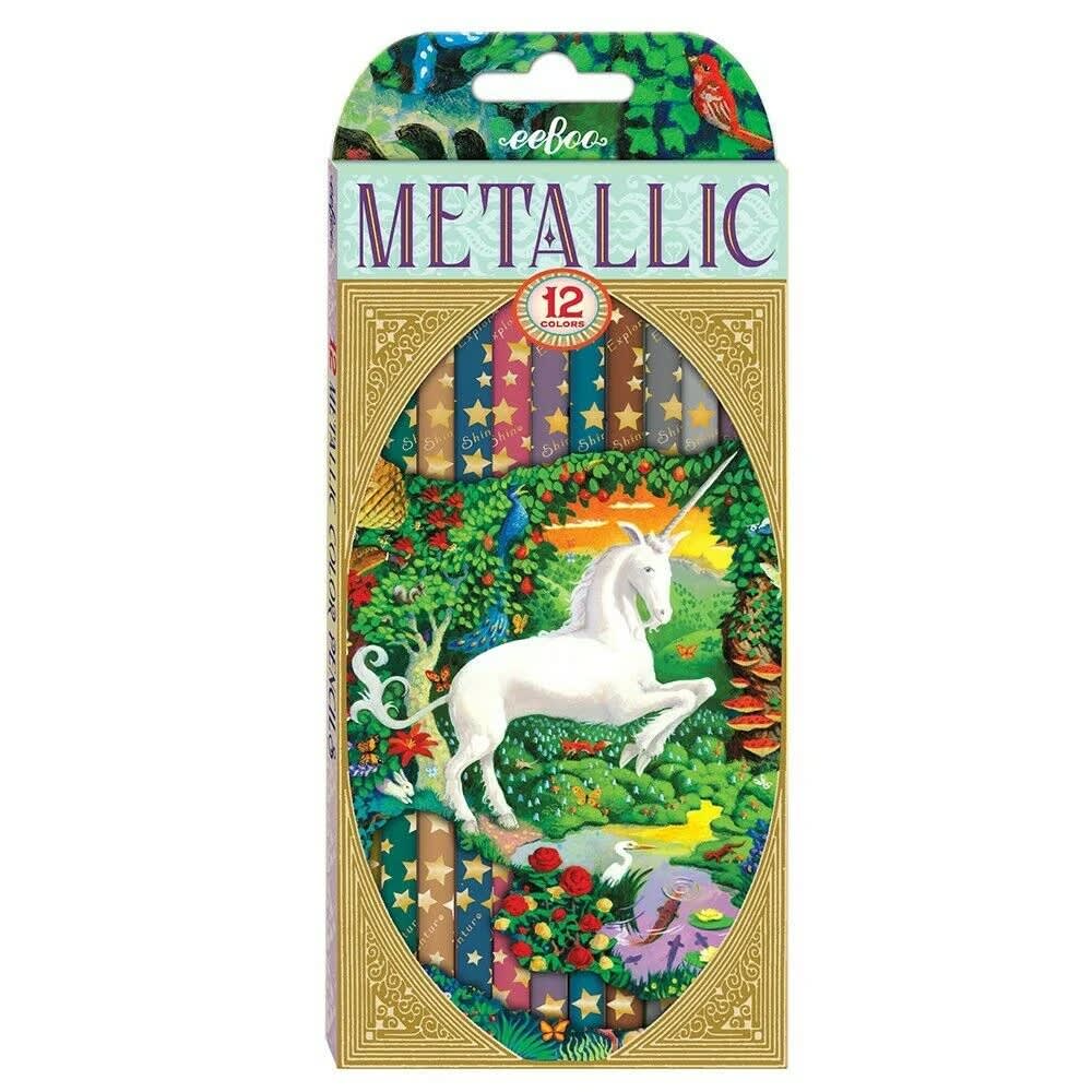 12 LÁPICES DE COLORES METÁLICOS - UNICORNIO1