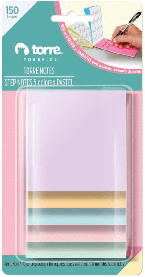 SET NOTAS ADHESIVAS TORRE 5 COLORES PASTELES1