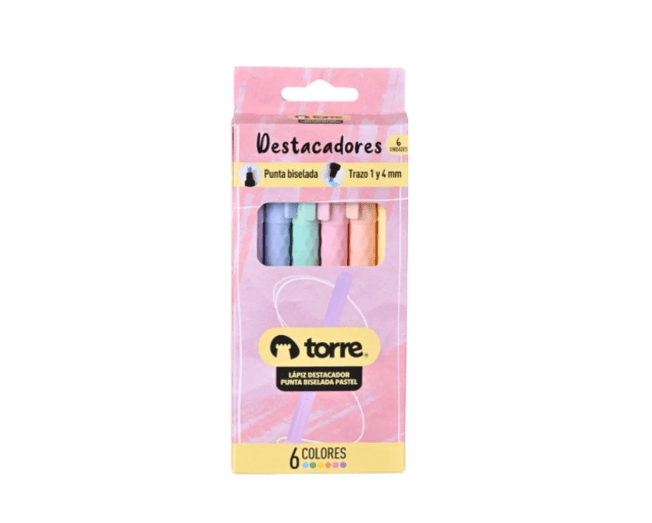 SET 6 DESTACADORES PASTEL TIPO LAPIZ1