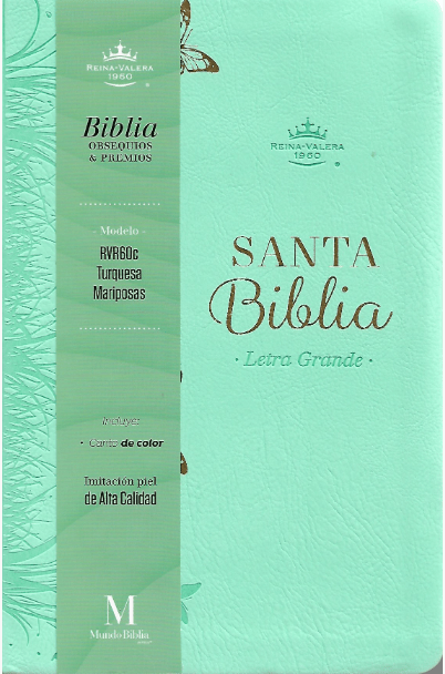 BIBLIA RVR1960 LETRA GRANDE - MARIPOSAS (TAPA IMITACIÓN PIEL)1