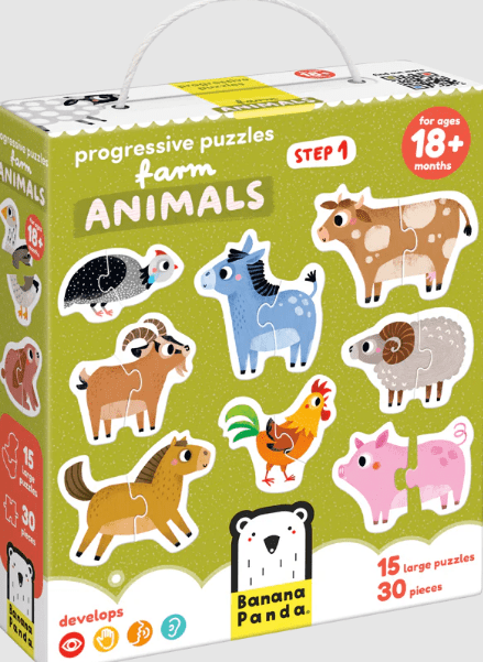 PUZZLE - PROGRESSIVE FARM ANIMALS (30 PIEZAS, 15 PUZZLES)1