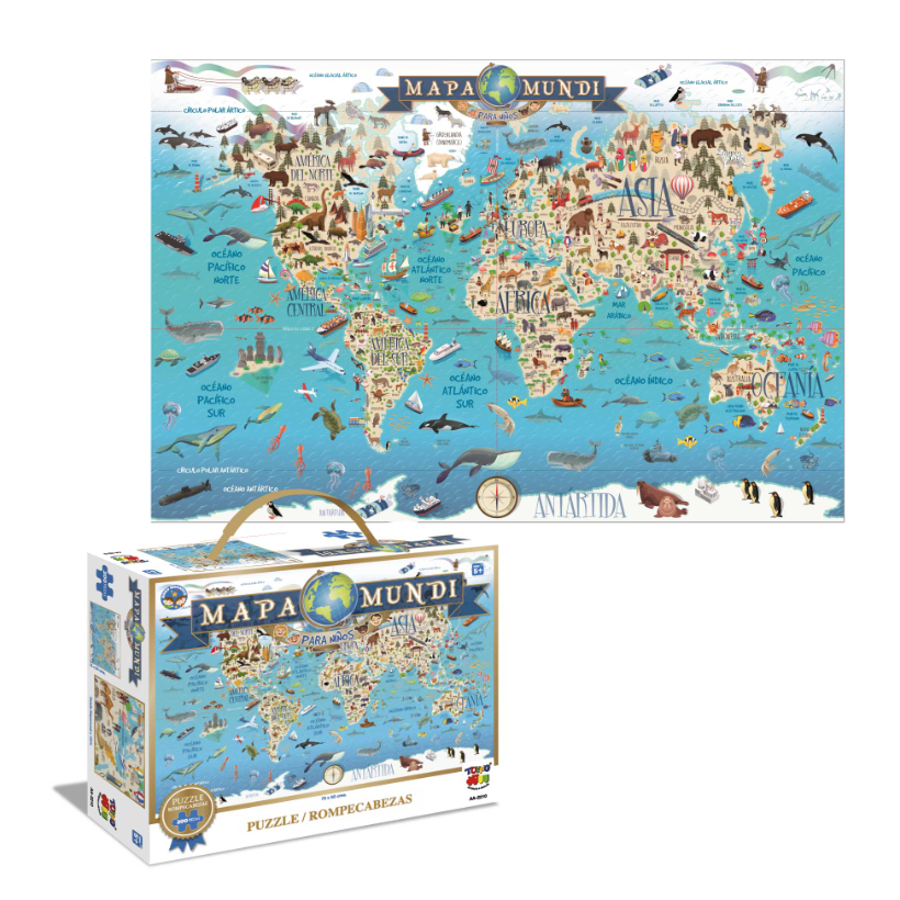 MAPA MUNDI PARA NIÑOS - PUZZLE 200 PIEZAS1