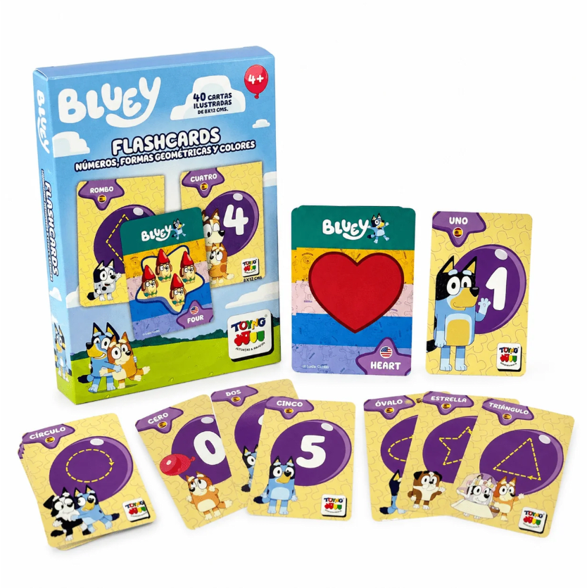 FLASH CARDS BLUEY - NÚMEROS, FORMAS GEOMÉTRICAS Y COLORES1