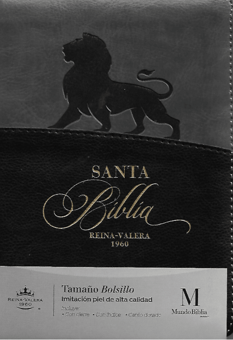 BIBLIA RVR1960 - LEÓN. COLOR NEGRO/GRIS1