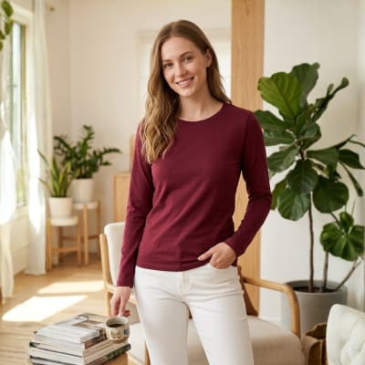 PROOF OF CONCEPT LUCIA TEE SHIRT M/L VINO