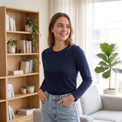LOUNGEWEAR TOP BIANCA NAVY