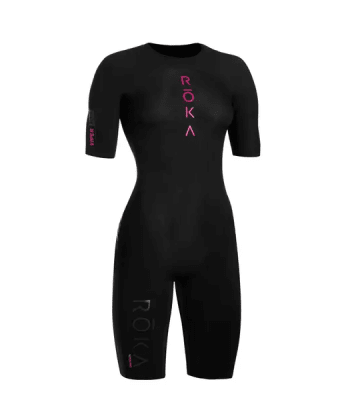 WOMEN VIPER PRO SHORT SLEEVE SWIMSKIN  BLACK/MAGENTA