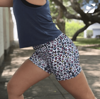 Short Running Print Blanco