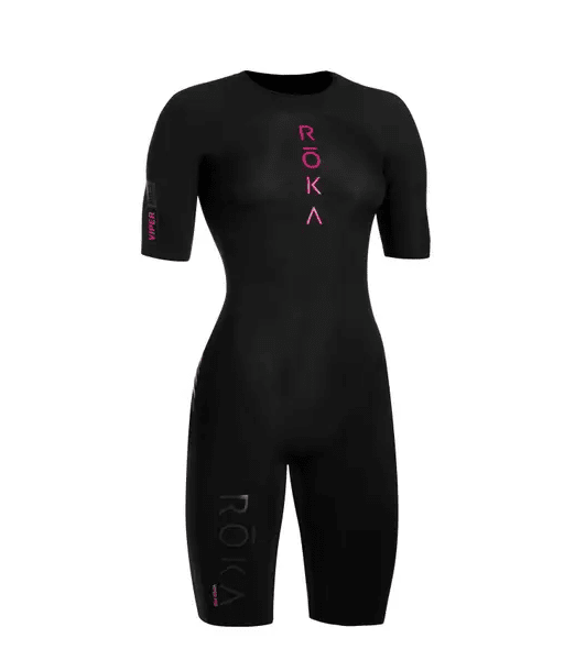 WOMEN VIPER PRO SHORT SLEEVE SWIMSKIN  BLACK/MAGENTA1