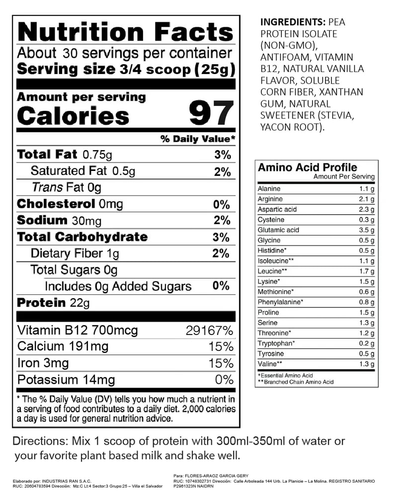 IVERPROTEIN PEA-ISOLATE VANILLA 750g2