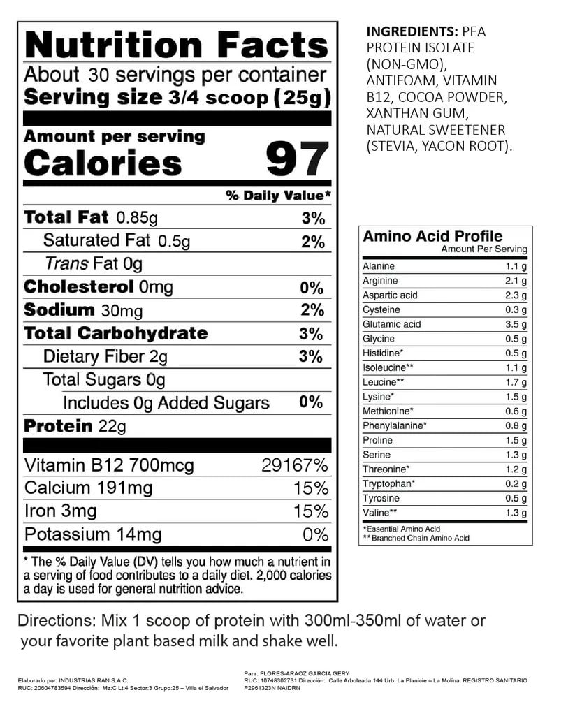 IVERPROTEIN PEA-ISOLATE CHOCOLATE 750g2