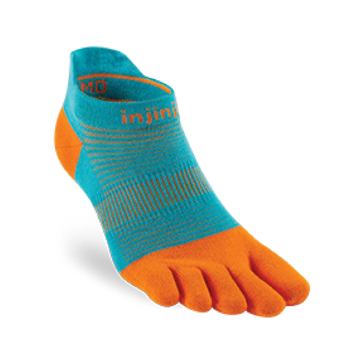 Injinji - Medias RUN Lightweight No-Show Coolmax Tangelo1