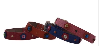 COLLAR CUERO PLACA Y FLORES1