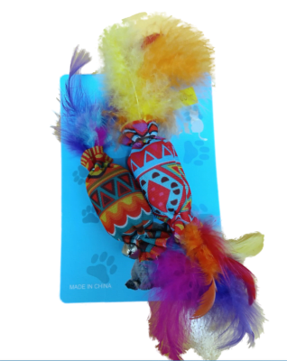 JUGUETE CARAMELO CON PLUMAS