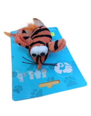 JUGUETE PARA GATO DE RATON OJOS LOCOS BIGOTES Y PLUMA1