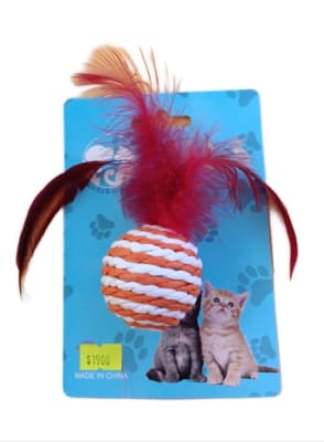 JUGUETE PELOTA CARAMELO CON PLUMAS1