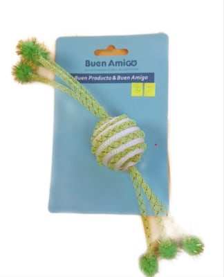 JUGUETE PELOTA CON PONPONES