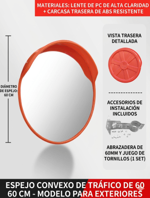 ESPEJO CONVEXO PARA EXTERIOR 60CM