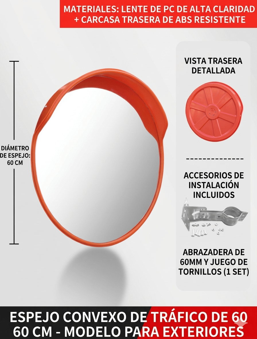 ESPEJO CONVEXO PARA EXTERIOR 60CM 0