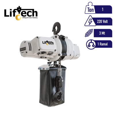 TECLE ELECTRICO AMH 220V 500Kg,1 Ramal 1 Vel Color blanco1