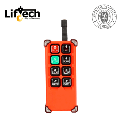 CONTROL REMOTO INALAMBRICO PARA TECLES Y PUENTES GRUAS 6P-1vel + on/stop1