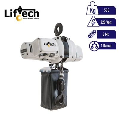 TECLE ELECTRICO AMH 220V 1000Kg,2 Ramal 1 Vel Color blanco