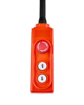 Botonera cuadrada naranja AMH 2P-1vel + on/stop 220v