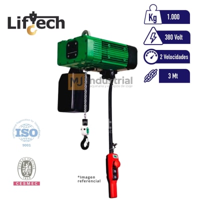 TECLE ELECTRICO AMS 380V 1000Kg,1 Ramal 2 Vel 2