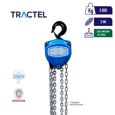 TECLE MANUAL DE CADENA TRALIFT CON LIMITADOR 3000Kg