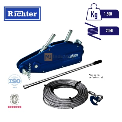 CABRESTANTE MANUAL TIPO TIRFOR  1.6Ton x 20mt