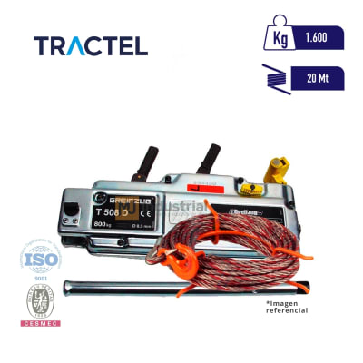 CABRESTANTE MANUAL TIRFOR c/20m TRACTEL 1600Kg