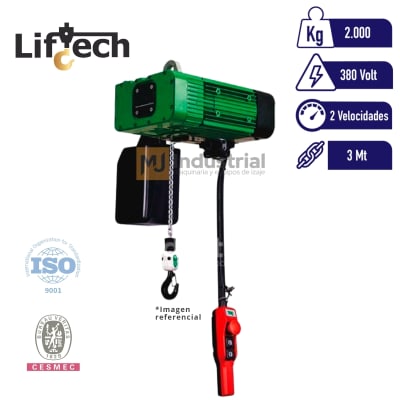 TECLE ELECTRICO AMS 380V2000Kg,2 Ramal 2 Vel 