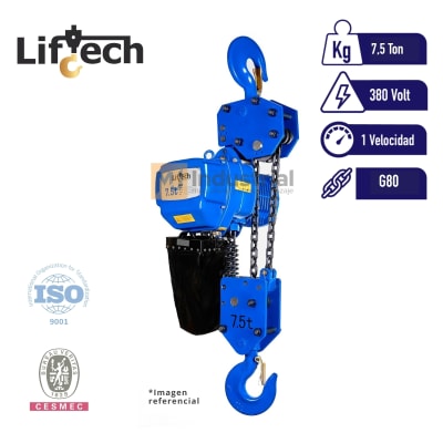 TECLE ELECTRICO ECH 380V 7.500Kg,3 Ramal 1 Vel3