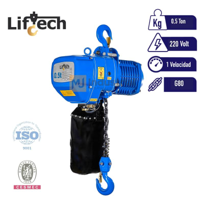 TECLE ELECTRICO ECH 220V 500Kg, 1 Ramal 1 Vel