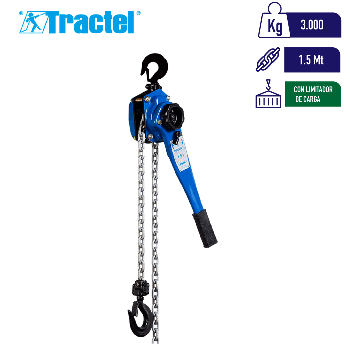 TECLE DE PALANCA BRAVO CON LIMITADOR 3000Kg - 0