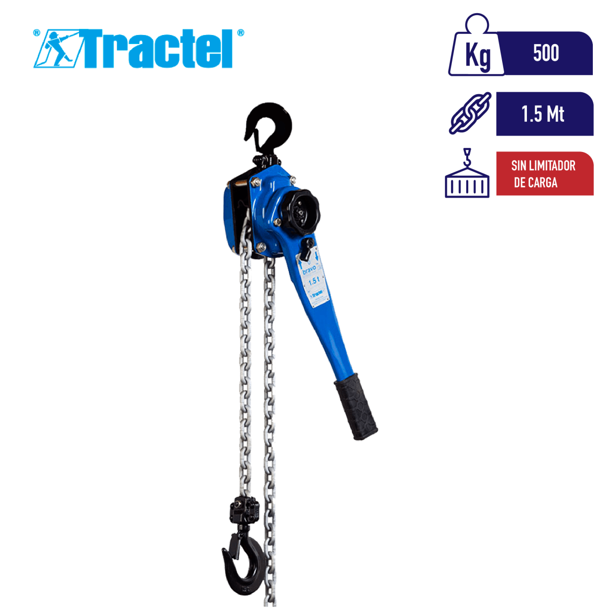 TECLE DE PALANCA BRAVO SIN LIMITADOR 500Kg 0