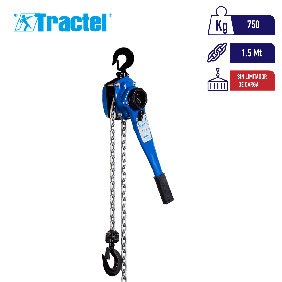 TECLE DE PALANCA BRAVO SIN LIMITADOR 750Kg2