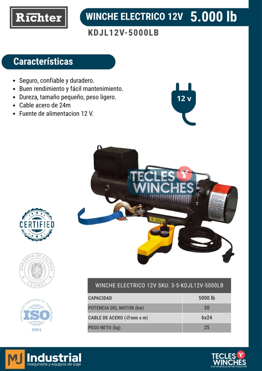 WINCHE KDJL 12V 5000Lb2