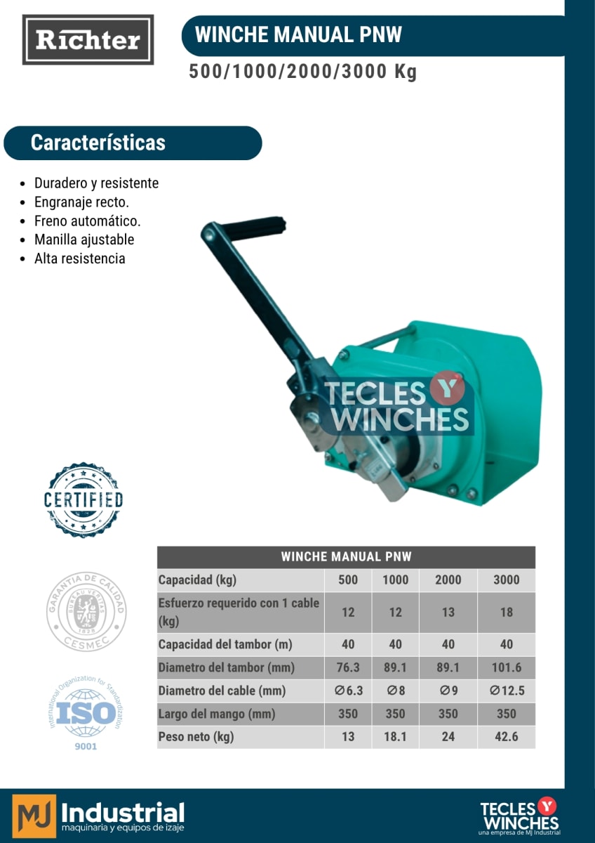 WINCHE MANUAL PNW 500Kg2