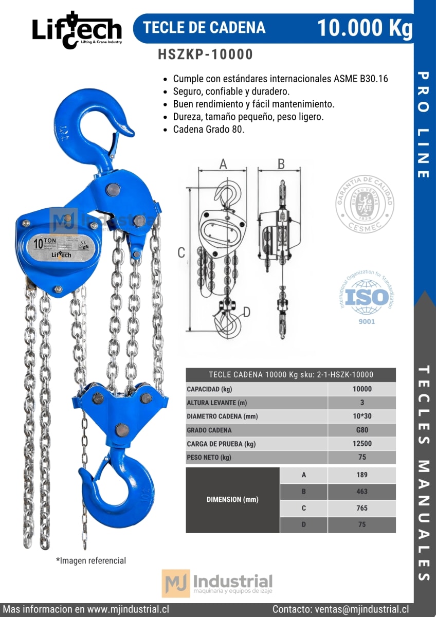 TECLE MANUAL DE CADENA HSZK 10.000Kg2