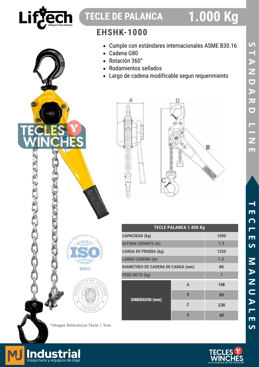 TECLE DE PALANCA STANDARD 1000Kg2