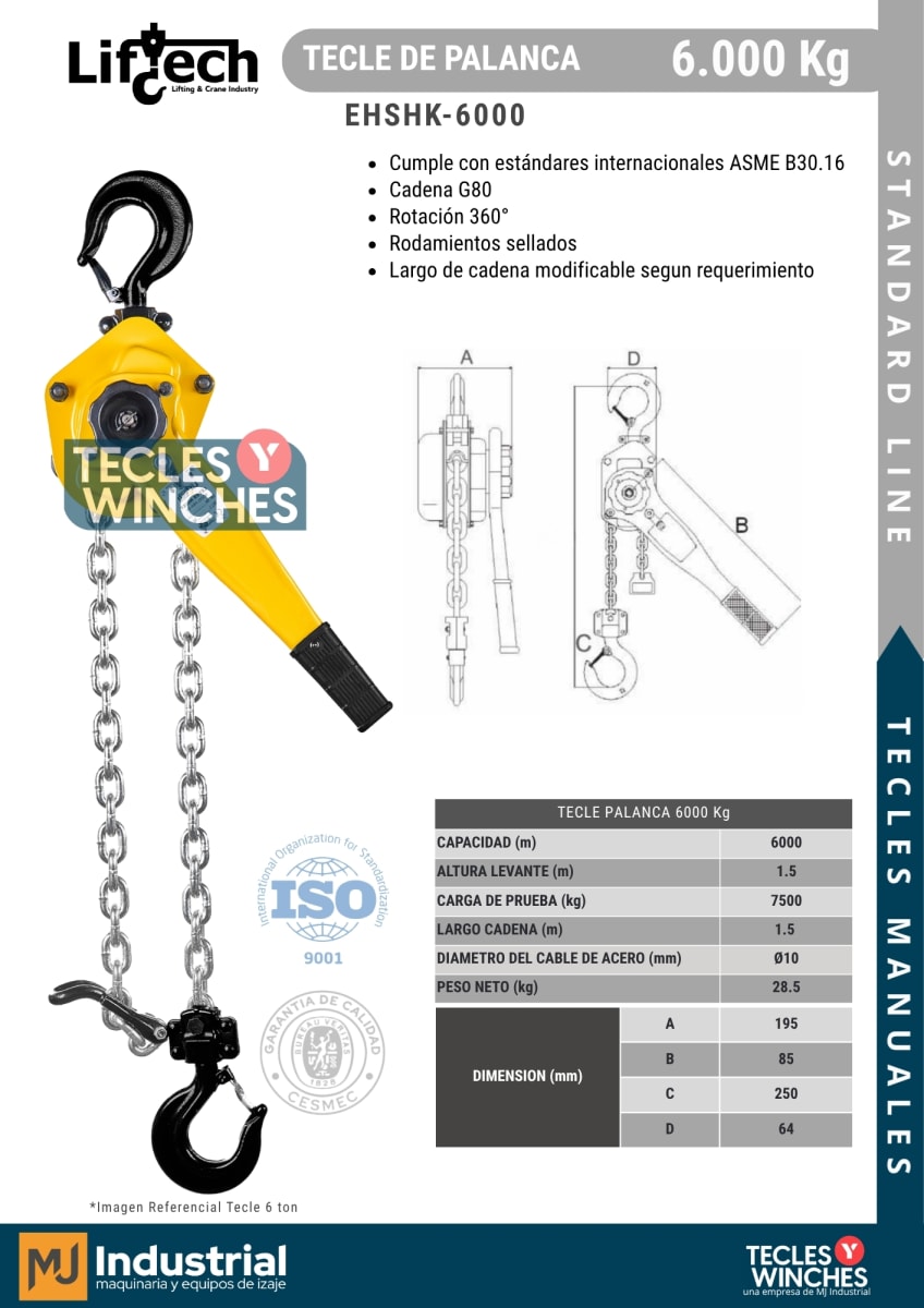 TECLE DE PALANCA STANDARD 6000Kg2