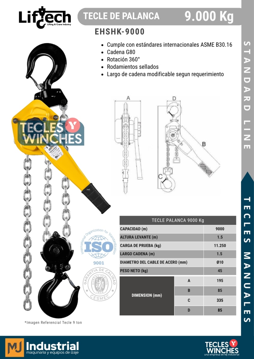 TECLE DE PALANCA HSHK  LIFTECH9000Kg2