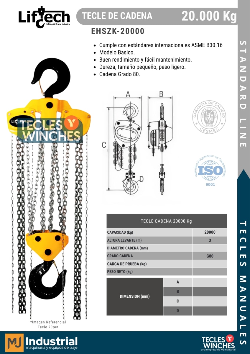 TECLE MANUAL DE CADENA HSZK 20.000Kg2