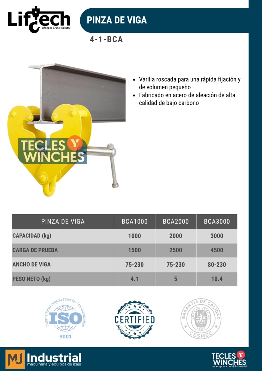 PINZA DE VIGA BCA 3000Kg2