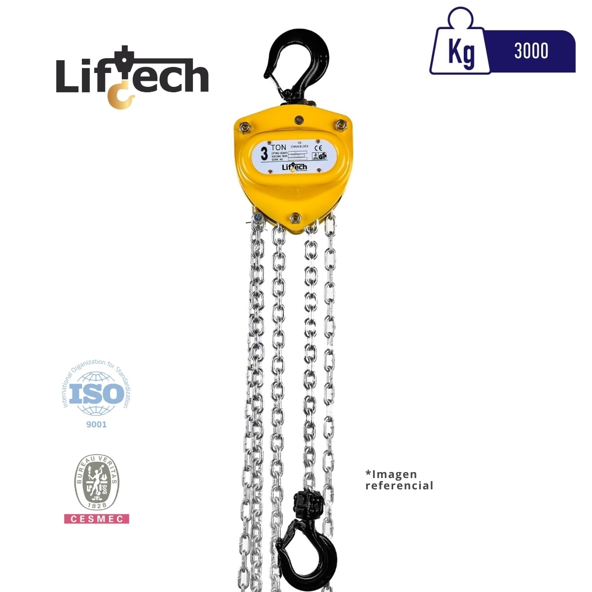 TECLE MANUAL DE CADENA STANDARD 3000Kg 1