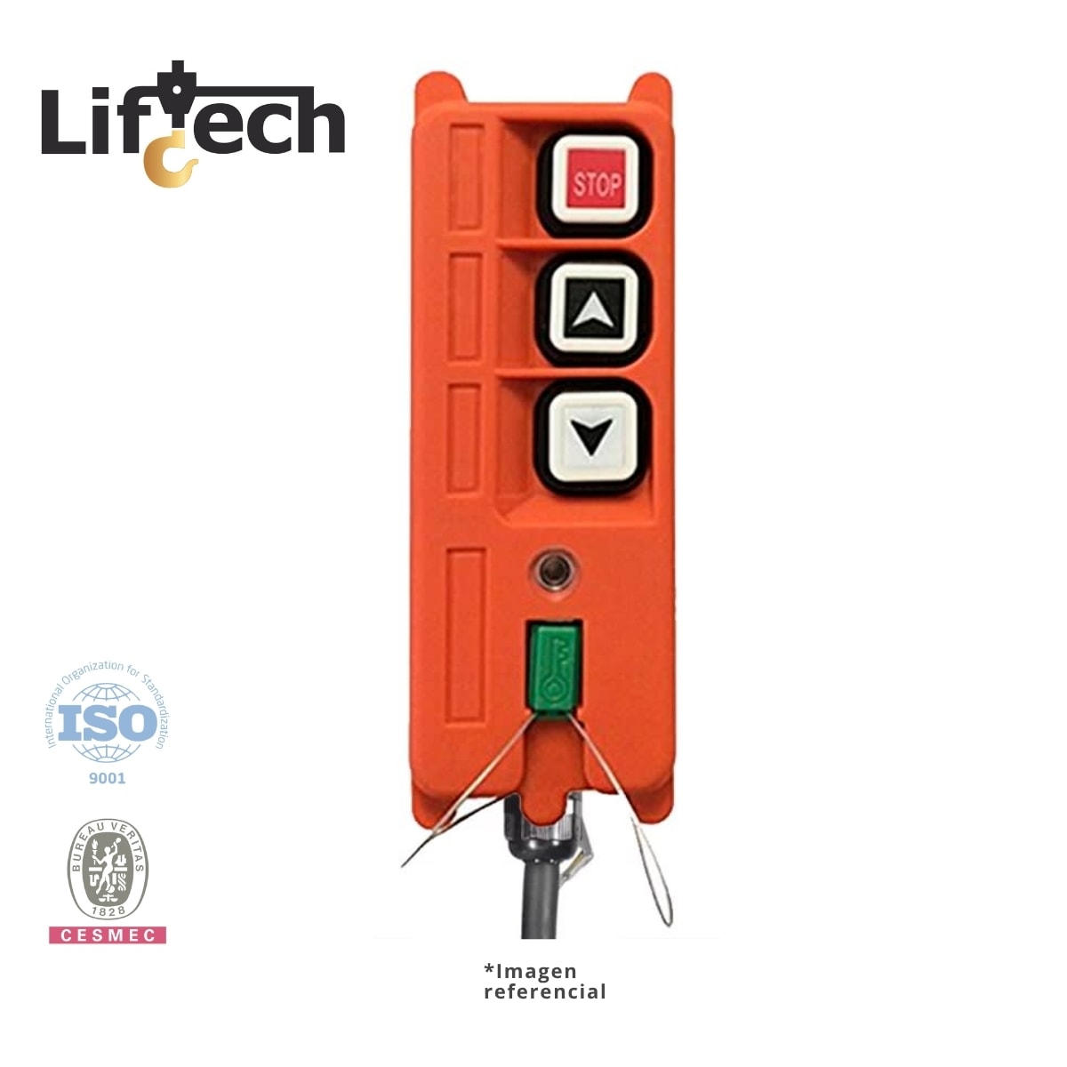 CONTROL REMOTO INALAMBRICO PARA TECLES Y PUENTES GRUAS 2P-1vel + on/stop 100-400v AC/DC 1