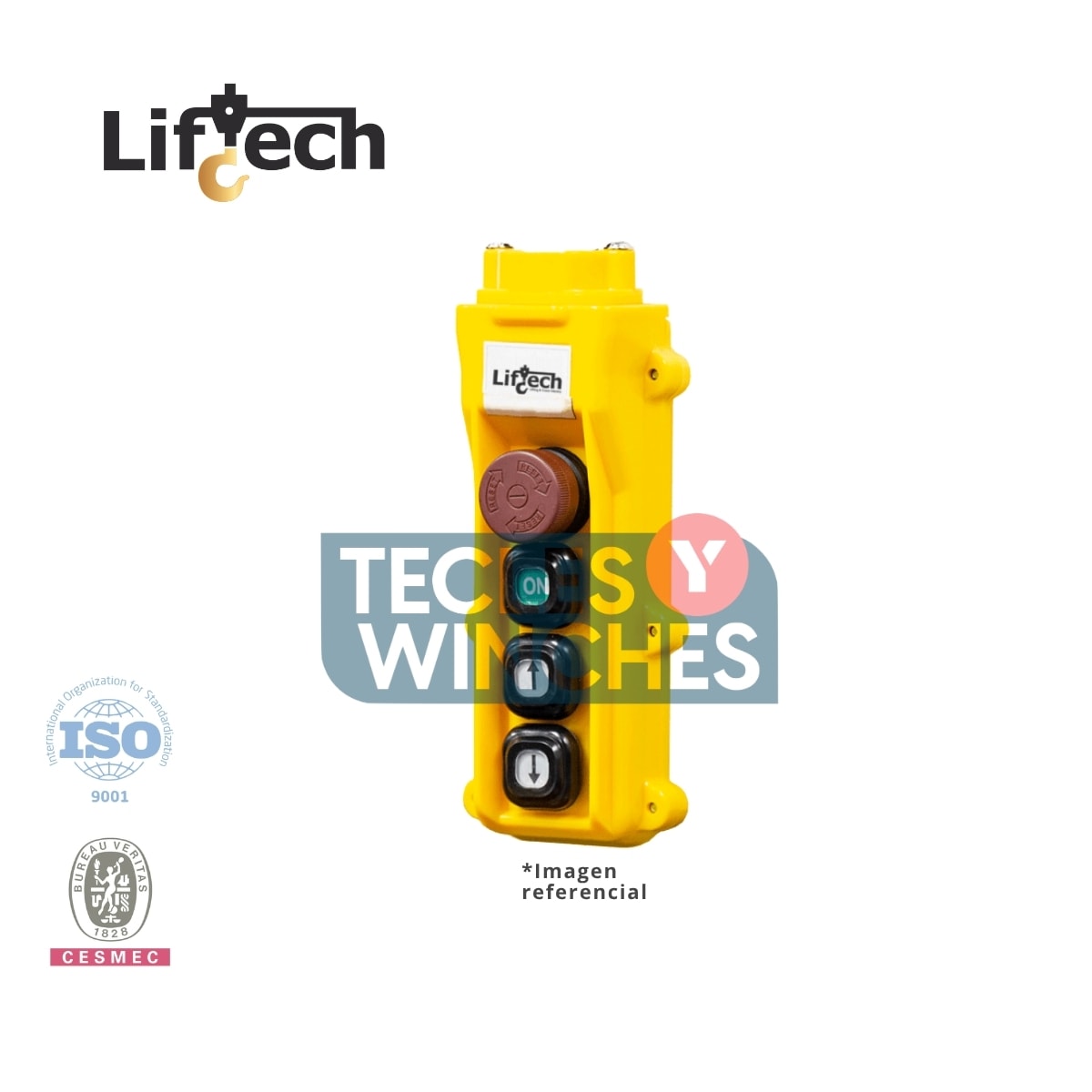 BOTONERA CUADRARA PARA TECLES ELECTRICOS 2P-2vel + on/stop  1