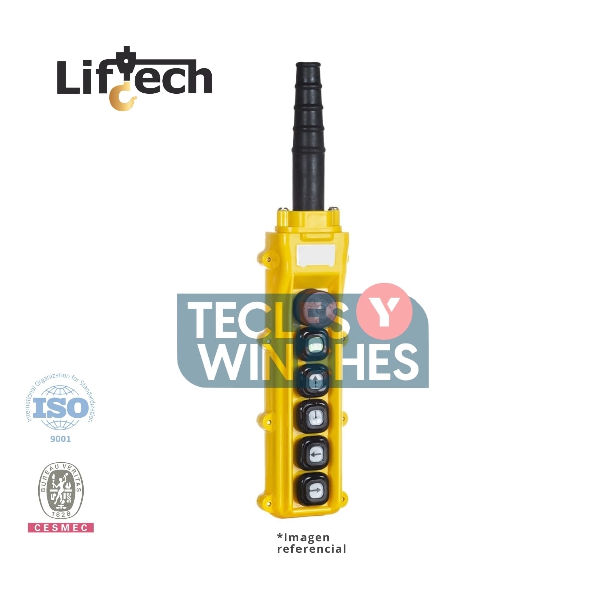 BOTONERA CUADRARA PARA TECLES ELECTRICOS 4P-1vel + on/stop  1