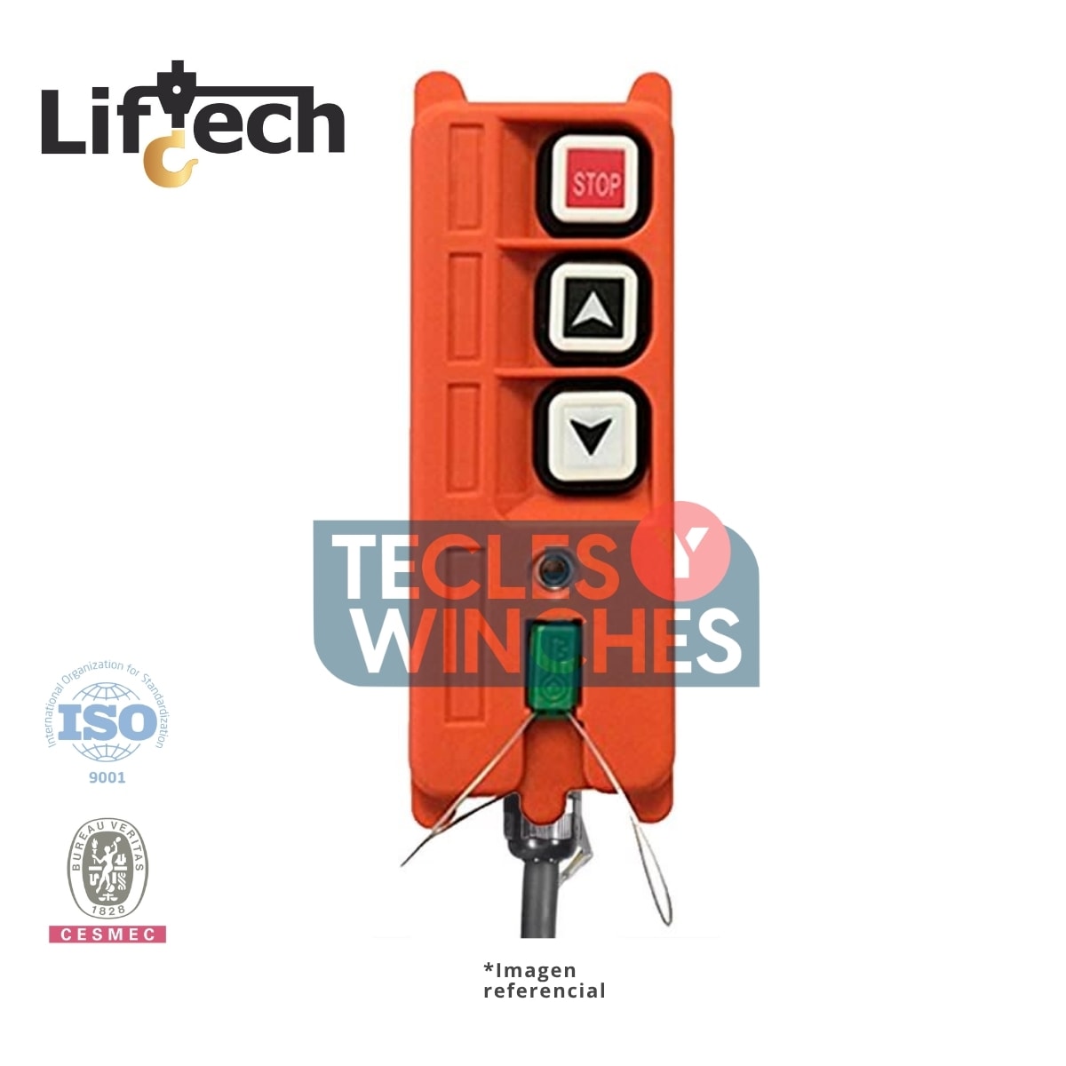 CONTROL REMOTO INALAMBRICO PARA TECLES Y PUENTES GRUAS 2P-2vel + on/stop 100-400v AC/DC 1